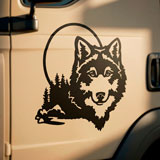 Camper van decals: Wolf in the forest 9