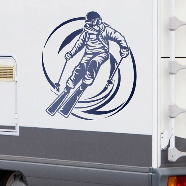 Car & Motorbike Stickers: Descent of the skier