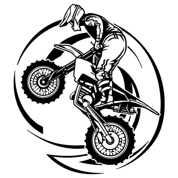 Car & Motorbike Stickers: Acrobatics on motorbike trail