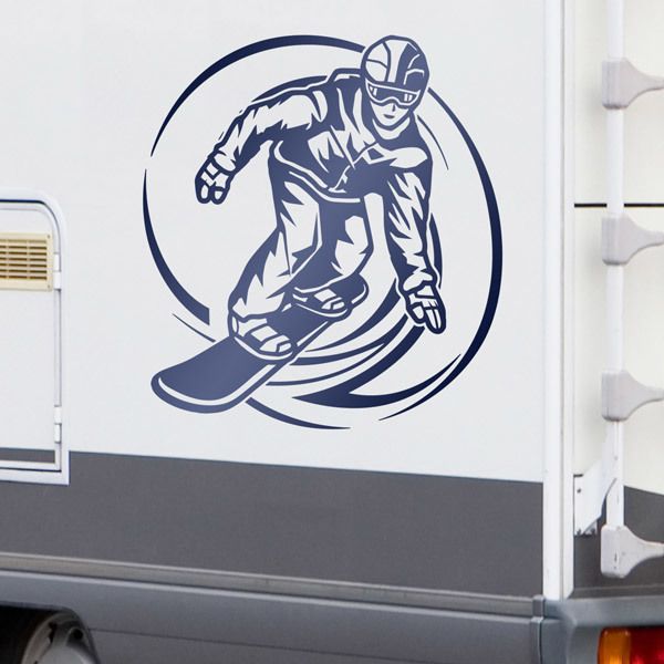 Camper van decals: Snowboarding rider