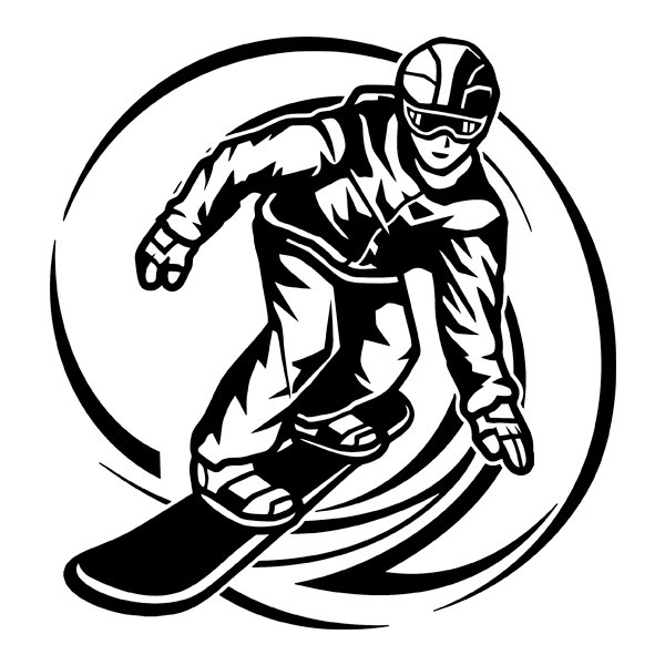 Camper van decals: Snowboarding rider