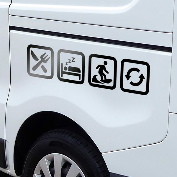 Camper van decals: Surf Routine Symbols