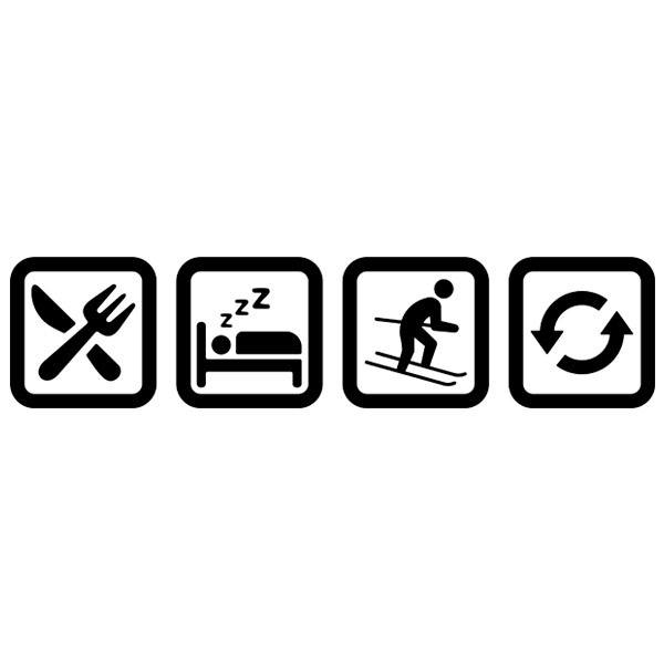 Camper van decals: Ski routine symbols