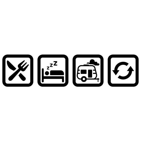 Camper van decals: Routine caravan symbols