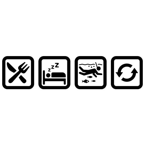 Camper van decals: Symbols routine diving