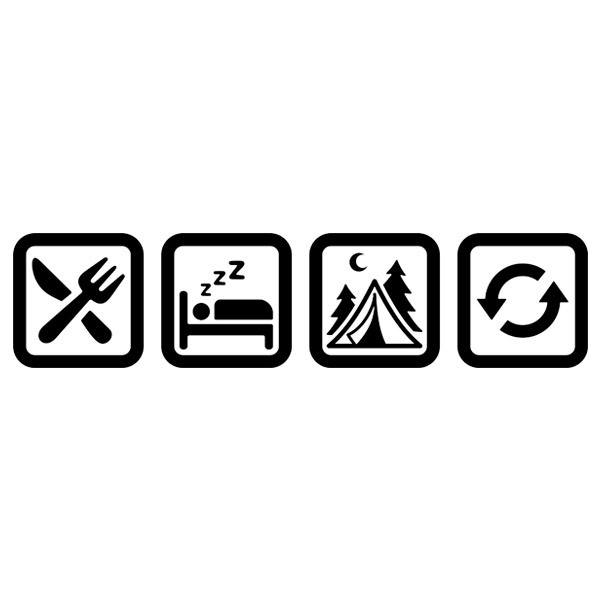 Camper van decals: Symbols Routine camping