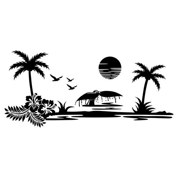 Camper van decals: Sunset surfing