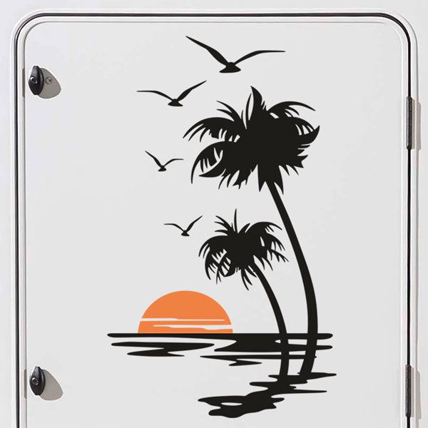 Camper van decals: Sunset in the sea