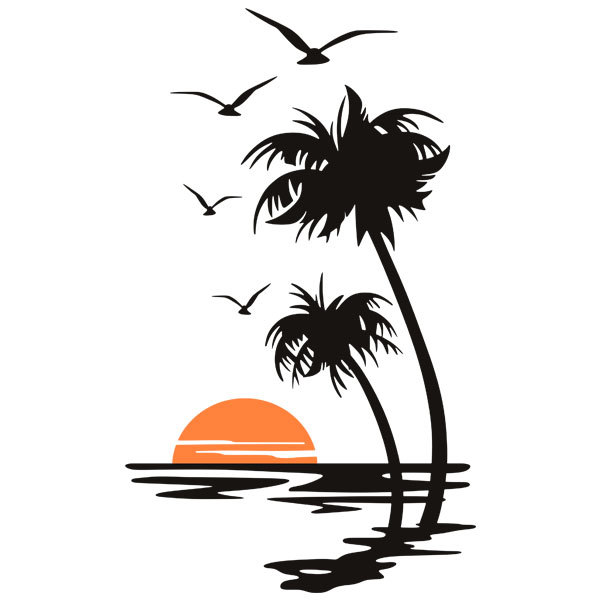 Camper van decals: Sunset in the sea