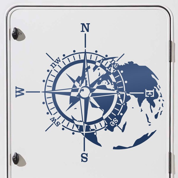 Car & Motorbike Stickers: Wind Rose and World