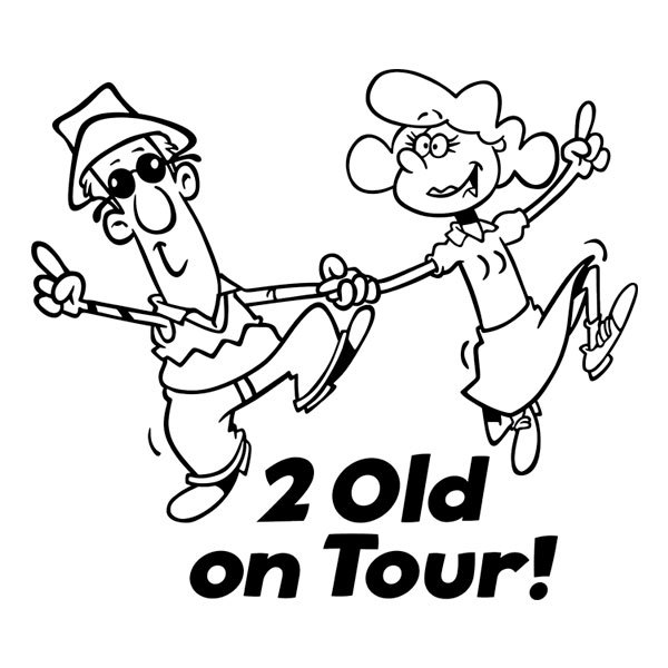 Camper van decals: 2 Old on Tour!