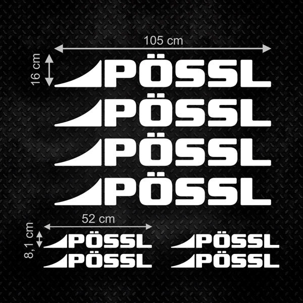 Camper van decals: Set 8X Pössl