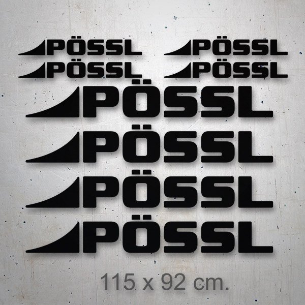 Camper van decals: Set 8X Pössl