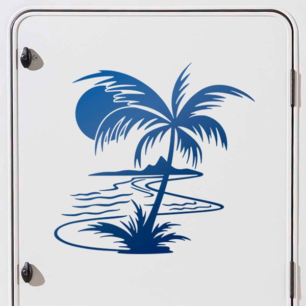 Camper van decals: Palm Tree on the Beach