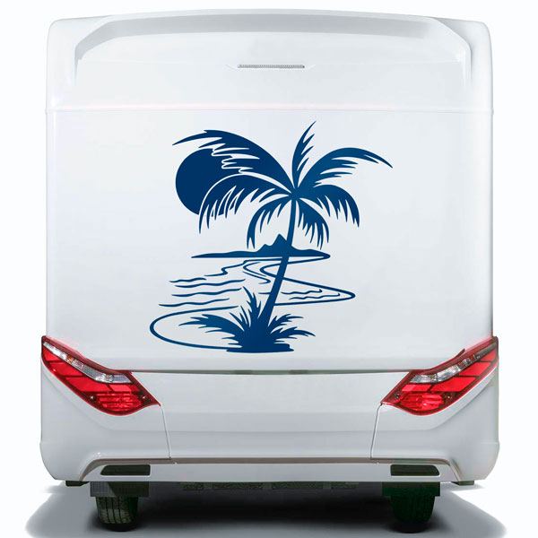 Car & Motorbike Stickers: Palm Tree on the Beach