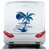Car & Motorbike Stickers: Palm Tree on the Beach 2
