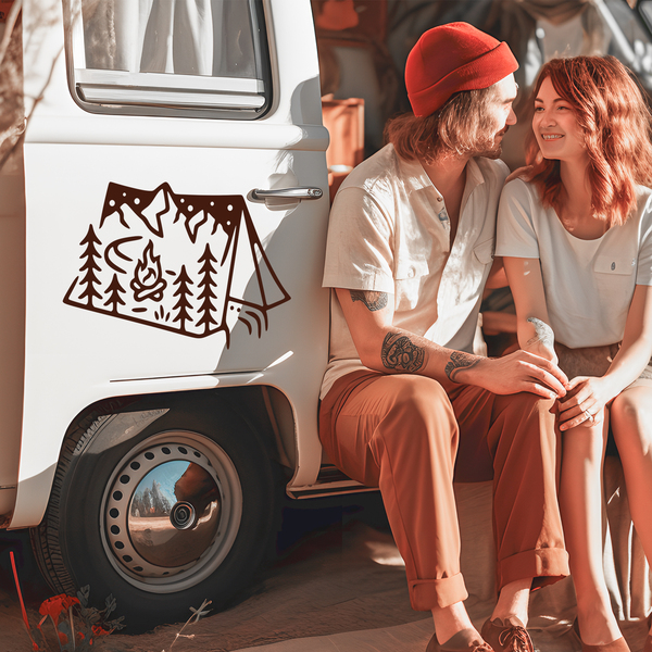 Camper van decals: Forest Camping