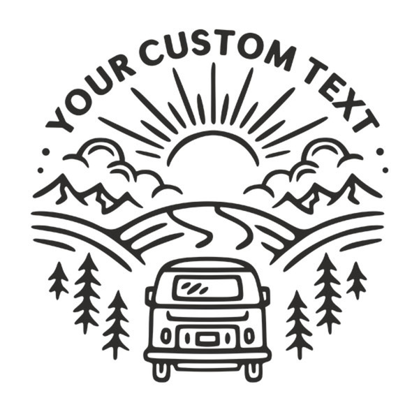 Camper van decals: Caravan Travel Editable text