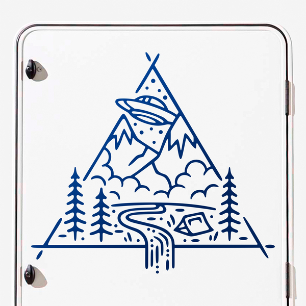 Camper van decals: UFO Mountains camping