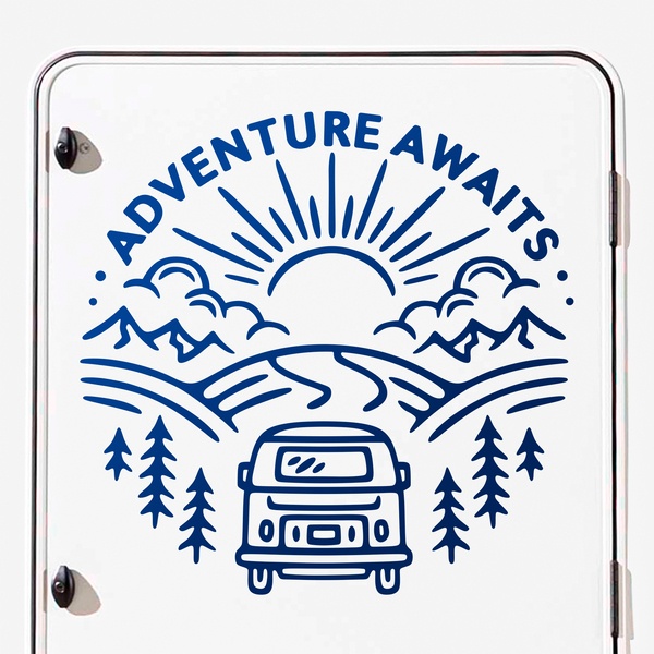 Camper van decals: Adventure Awaits