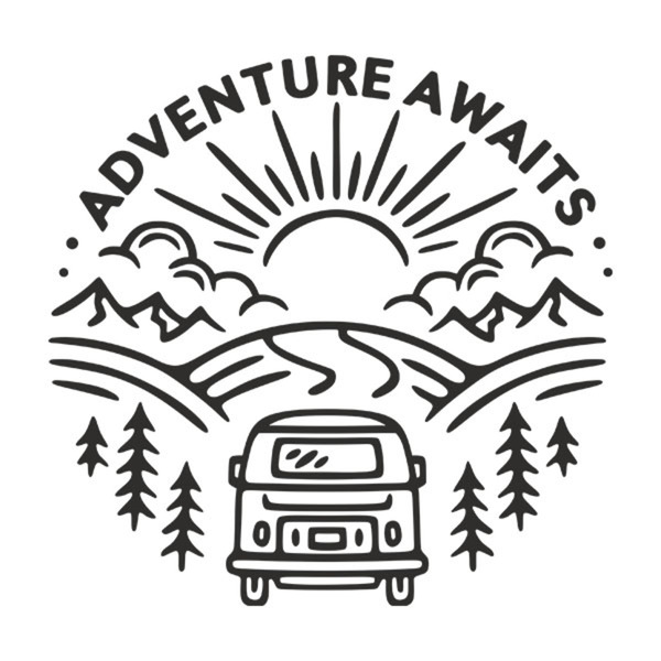 Camper van decals: Adventure Awaits