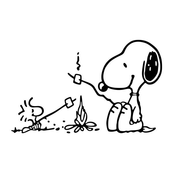 Camper van decals: Snoopy Bonfire