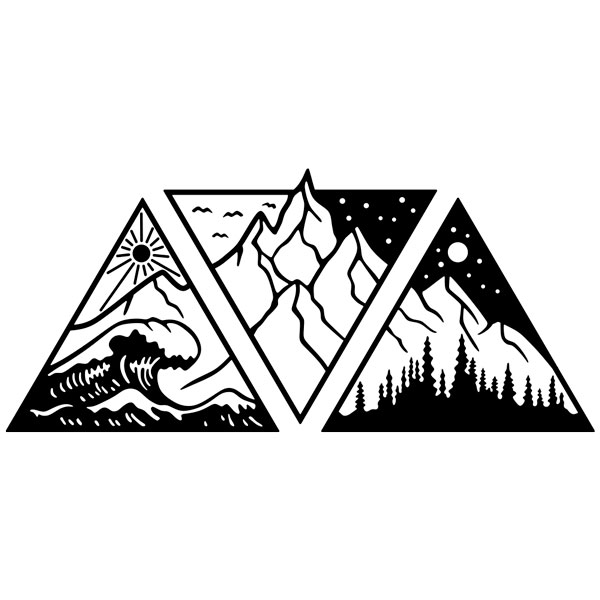 Camper van decals: Day, night, mountain, and beach