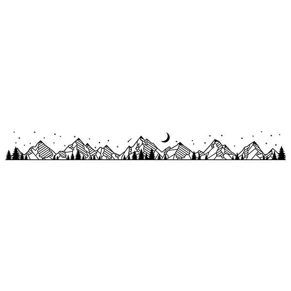 Camper van decals: Landscape and mountains at night