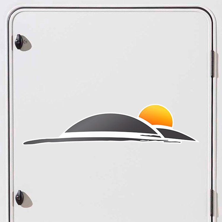 Camper van decals: Decorative decal left sunset for motorhome