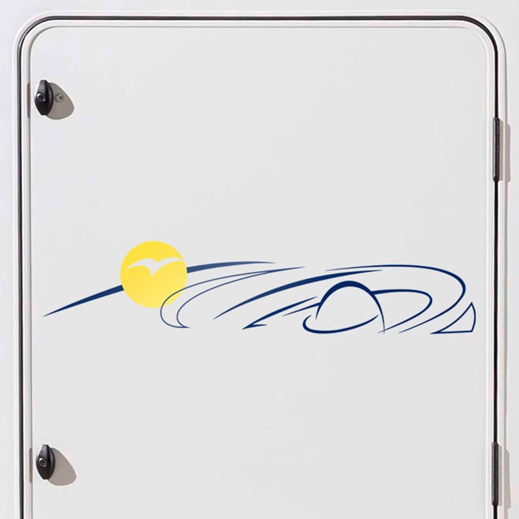 Camper van decals: Decorative decal Pilote Galaxy with galaxy and sun