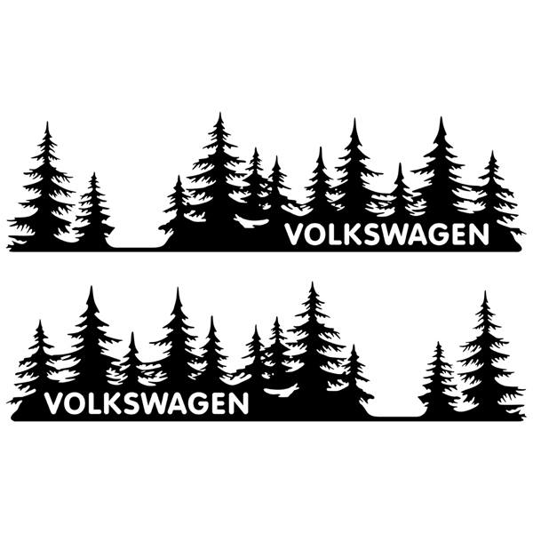 Car & Motorbike Stickers: 2x Trees Volkswagen