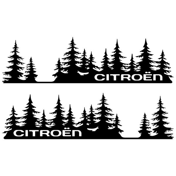 Camper van decals: 2x Trees Citroën