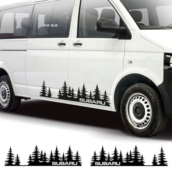 Camper van decals: 2x Trees Subaru