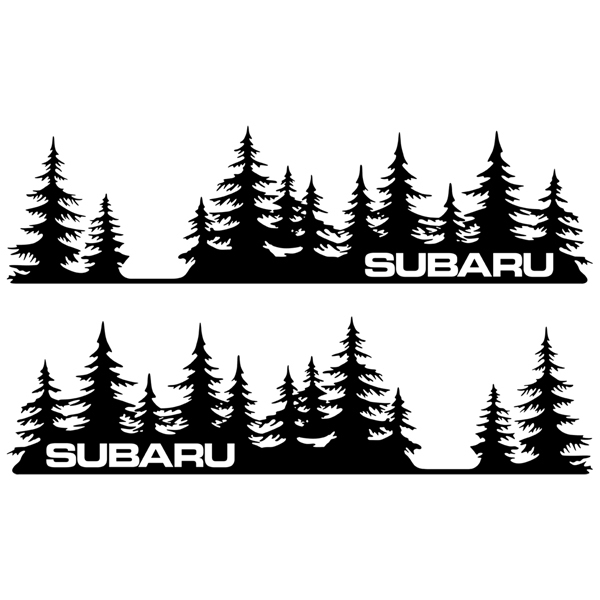 Car & Motorbike Stickers: 2x Trees Subaru
