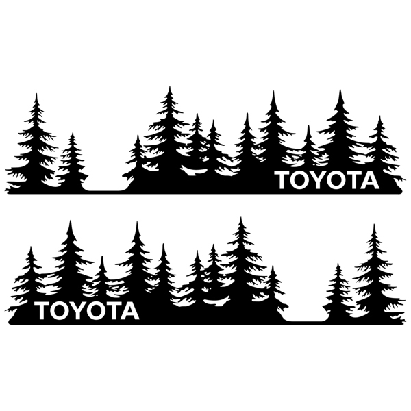 Camper van decals: 2x Trees Toyota