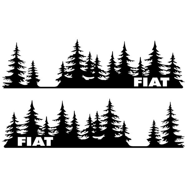 Camper van decals: 2x Trees Fiat