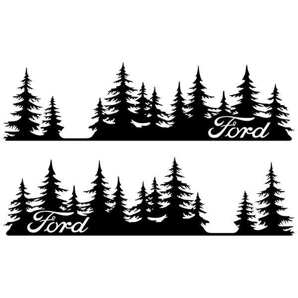 Camper van decals: 2x Trees Ford