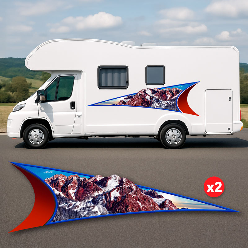 Camper van decals: Snowy Mountains