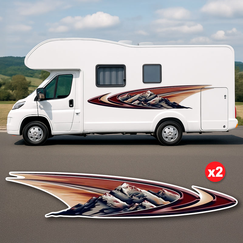 Camper van decals: Mountains