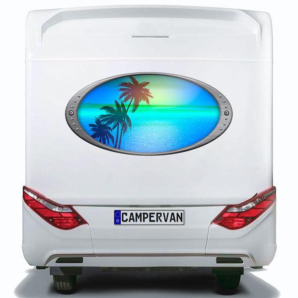 Camper van decals: Elliptical frame palms