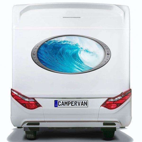 Camper van decals: Elliptical frame big wave