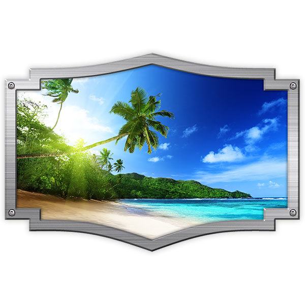 Camper van decals: Ornamental frame Caribbean beach