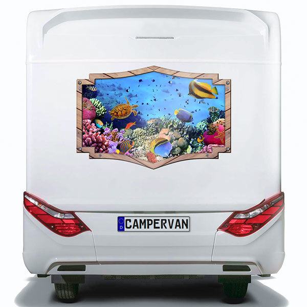 Camper van decals: Ornamental frame seabed