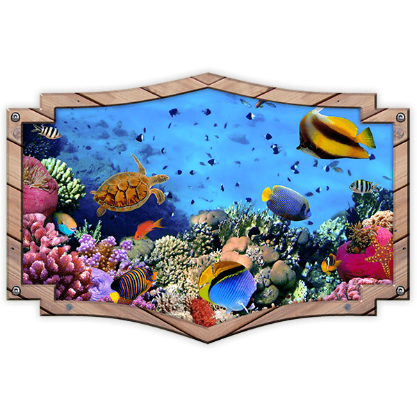 Camper van decals: Ornamental frame seabed