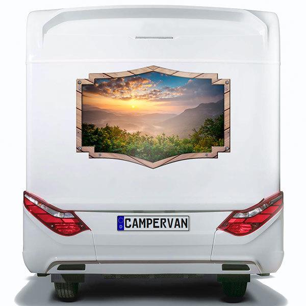 Camper van decals: Ornamental frame sunrise