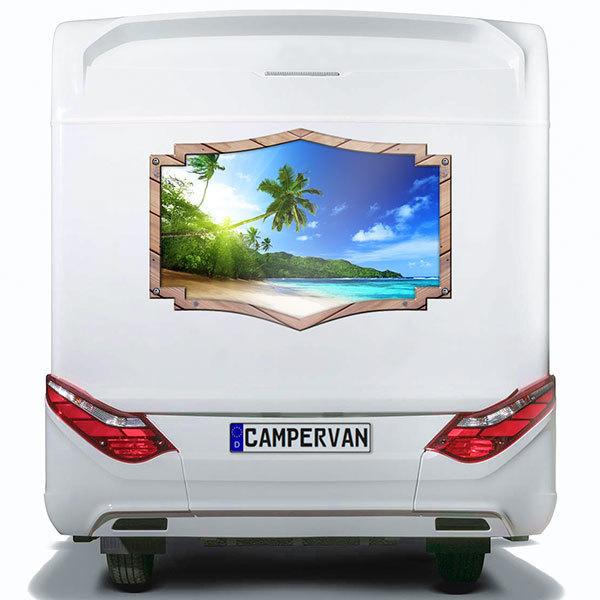 Car & Motorbike Stickers: Ornamental frame beach