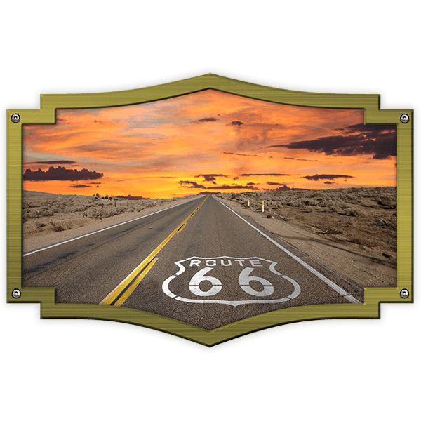Car & Motorbike Stickers: Ornamental frame Route 66