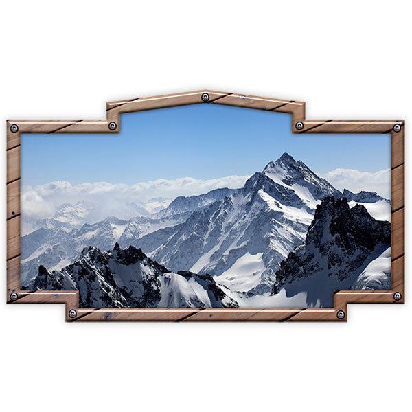 Camper van decals: Vintage frame Swiss Alps