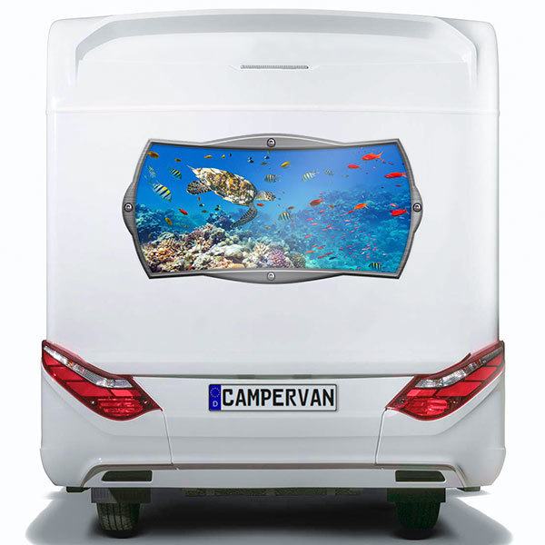 Car & Motorbike Stickers: Rectangular frame seabed