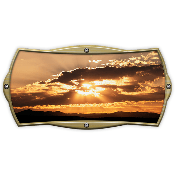 Camper van decals: Rectangular frame sunset among clouds